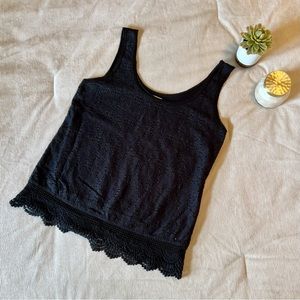Black Lace-front Tank, size small